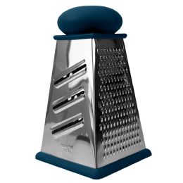 24 Wholesale Michael Graves Design Comfortable Grip Non-Skid Pyramid Shaped 4 Sided Stainless Steel Box Cheese Grater with Handle, Indigo