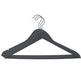 12 pieces Home Basics Non-Slip Space-Saving Rubberized Plastic Hangers, Charcoal - Hangers
