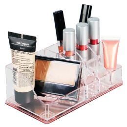12 of Home Basics Large Plastic Cosmetic Organizer With Rose Bottom