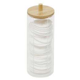 12 pieces Home Basics Serene Cosmetic Pad Holder With Bamboo Lid - Cosmetic Cases