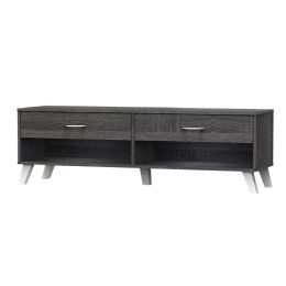 Wholesale Home Basics 15" x 55" TV Stand With Drawers, Charred Oak