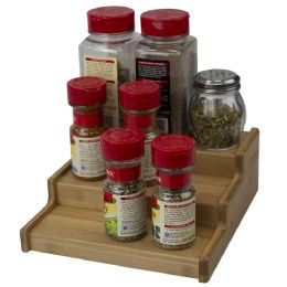 12 pieces Home Basics Expandable 3 Tier Step Seasoning and Spice Organizer, Natural - Storage & Organization