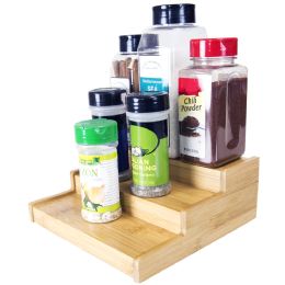 12 Wholesale Home Basics 3 Tier Bamboo Spice Rack, Natural