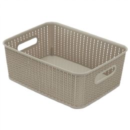 6 Wholesale Home Basics 12.5 Liter Plastic Basket With Handles, Grey