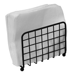 12 Wholesale Home Basics Grid Collection Non-Skid Free Standing Napkin Holder, Black