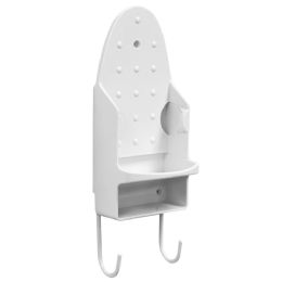 12 Wholesale Home Basics Wall Mount Ironing Board with Built-In Accessory Hooks, White