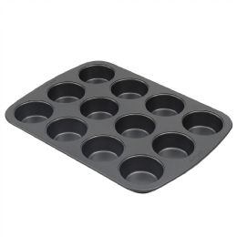 12 pieces Bakergçös Secret Essentials 12-Cup NoN-Stick Steel Muffin Pan - Frying Pans and Baking Pans