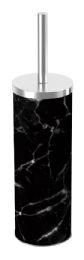 12 of Home Basics HidE-Away Faux Marble Toilet Brush Set, Black