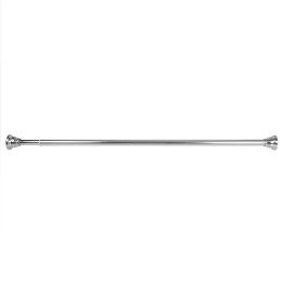 12 pieces Home Basics Empire 47-72 Adjustable Tension Mounted Straight Steel Shower Curtain Rod, Chrome - Bathroom Accessories