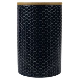 12 pieces Home Basics Honeycomb Large Ceramic Canister, Navy - Storage & Organization