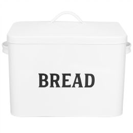 4 Wholesale Home Basics Countryside Tin Breadbox, White