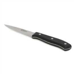 24 Wholesale Home Basics 3.5" Stainless Steel Paring Knife with Contoured Bakelite Handle, Black