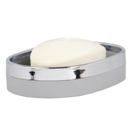 12 of Home Basics Skylar Oval Ridged Abs Plastic Soap Dish, Grey