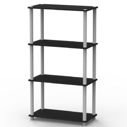 Home Basics 4 Tier Storage Shelf, Black - Storage & Organization