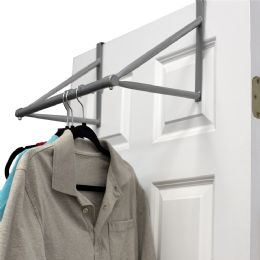 6 Wholesale Home Basics Over the Door Metal Closet Rod, Silver