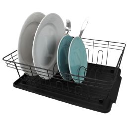 6 Wholesale Home Basics 3 Piece Dish Rack, Black