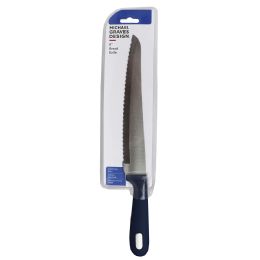 24 pieces Michael Graves Design Comfortable Grip 8 Inch Stainless Steel Serrated Bread Knife, Indigo - Kitchen Knives