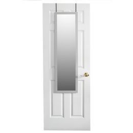 6 pieces Home Basics Framed MDF Over the Door Mirror, Grey - Assorted Cosmetics