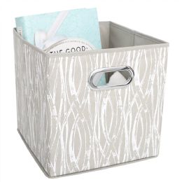 12 pieces Home Basics Weave Collapsible Non-Woven Storage Bin with Grommet Handle, Taupe - Storage & Organization