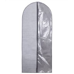 12 pieces Home Basics Basics Herringbone Non-Woven Garment Bag with Clear Plastic Panel, Grey - Storage & Organization