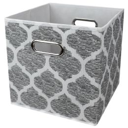 12 pieces Home Basics Arabesque NoN-Woven Collapsible Storage Cube, Grey - Storage & Organization
