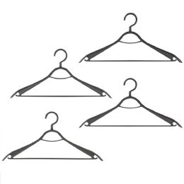 12 pieces Home Basics Plastic Hangers, (Pack of 4), Timber Black - Hangers