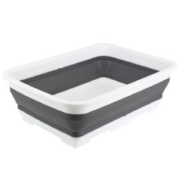 12 pieces Michael Graves Design Pop Up Collapsible White Plastic And Grey Silicone Dish Pan - Frying Pans and Baking Pans