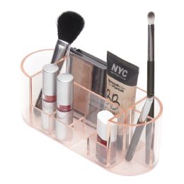 12 of Home Basics Leopard 8 Compartment Cosmetic Organizer, Pink