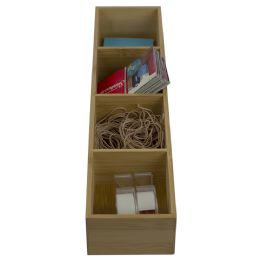 6 pieces Home Basics Bamboo Drawer Organizer, Natural - Storage & Organization