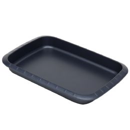 12 of Michael Graves Design Textured NoN-Stick Carbon Steel Shallow Roaster Pan, Indigo