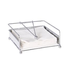 12 Wholesale Home Basics Pave Flat Steel Napkin Holder with Weighted Pivoting Arm, Chrome