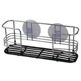 24 pieces Home Basics Vinyl Dipped Steel Sponge Holder With Suction Cups, Black - Scouring Pads & Sponges