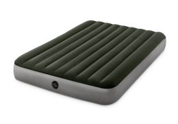 3 pieces Intex Prestige Durabeam Downy Queen Air Bed With Battery Pump, Green - Beds