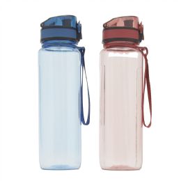 12 pieces Home Basics 23 oz Plastic Water Bottle with Strap - Drinking Water Bottle