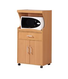 Home Basics Small Wood Microwave Cart, Natural - Microwave Items