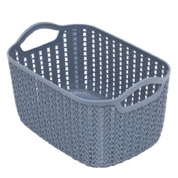 24 pieces Home Basics 3L Crochet-Designed Plastic Basket, Blue - Baskets