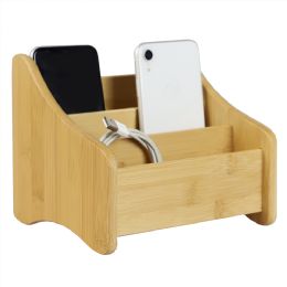 8 pieces Home Basics Large Bamboo Charging Station, Natural - Cell Phone Accessories