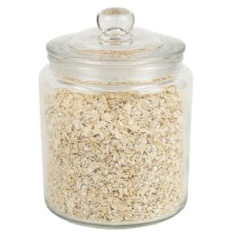 6 Wholesale Home Basics Renaissance Collection Small 1 Lt Glass Jar with Easy Grab Knob Handles, Clear