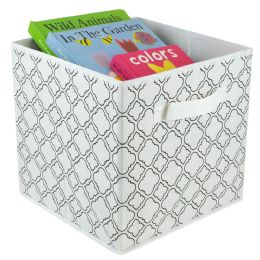 12 pieces Home Basics Quatrefoil Collapsible Non-Woven Storage Cube, White - Storage & Organization