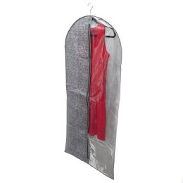 12 pieces Home Basics Graph Line NoN-Woven Garment Bag With Clear Plastic Panel, Grey - Storage & Organization