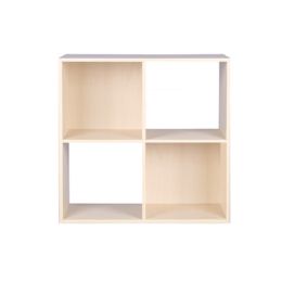 Home Basics Open And Enclosed 4 Cube Mdf Storage Organizer, Oak - Storage & Organization