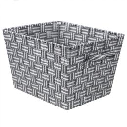 6 pieces Home Basics Stripe Woven Strap Medium Storage Bin, Grey - Storage & Organization