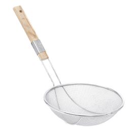 24 Wholesale Home Basics Stainless Steel Skimmer with Wooden Handle