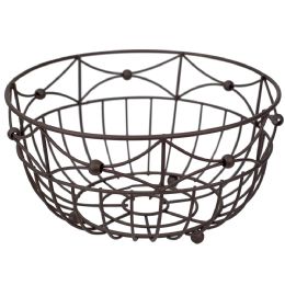 12 Wholesale Home Basics Arbor Collection Large Capacity Decorative Non-Skid Steel Fruit Bowl, Oil Rubbed Bronze