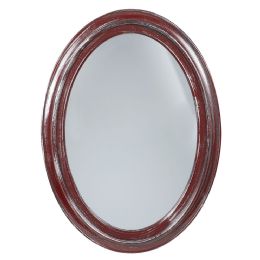 6 pieces Home Basics Mahogany Oval Wall Mirror, Brown - Assorted Cosmetics