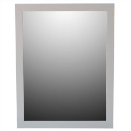 6 Bulk Home Basics Framed Painted MDF 18 x 24 Wall Mirror, Grey