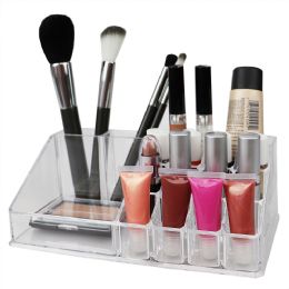 4 pieces Home Basics 3 Tier Plastic Cosmetic Organizer, Clear - Cosmetic Cases