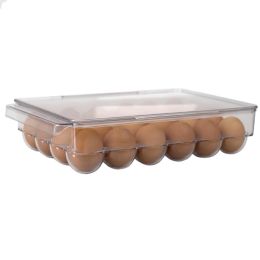 12 Wholesale Michael Graves Design Stackable 24 Compartment Plastic Egg Container with Lid, Clear