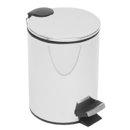 6 pieces Home Basics Round 3 Lt Matte Stainless Steel Step Waste Bin - Waste Basket