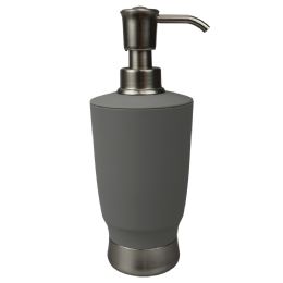 12 pieces Home Basics Rubberized Plastic Countertop Soap Dispenser, Grey - Soap Dishes & Soap Dispensers